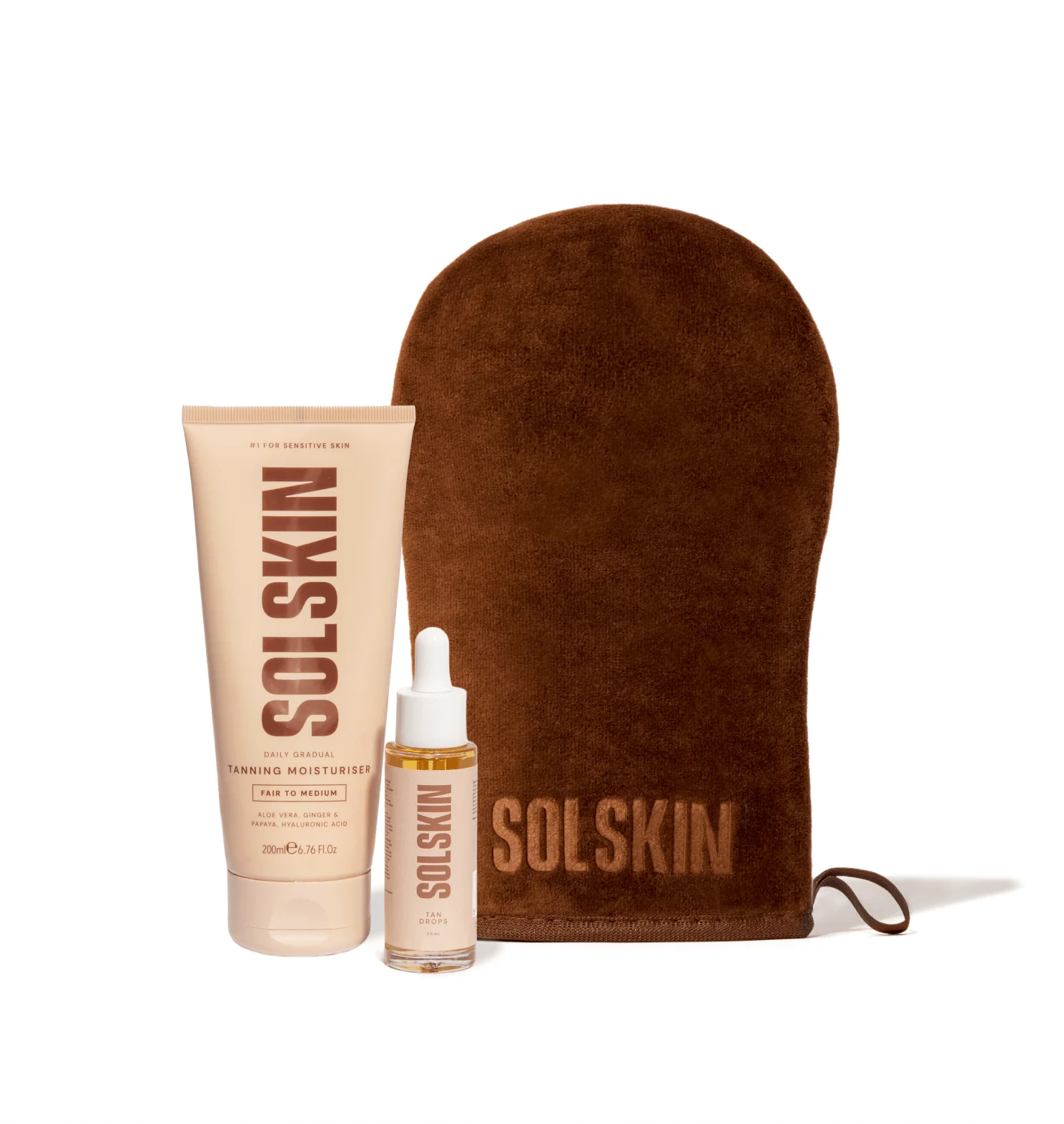 Gradual Tanning Moisturiser, Tan Drops & Tanning Mitt